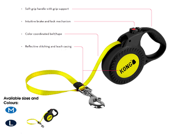 KONG Retractable Leash Reflect: Safety, Comfort, & Control for Day and Night Walks