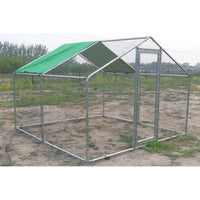 Chicken Run with Roof Galvanised Mesh 4mD x 4mW - CC012