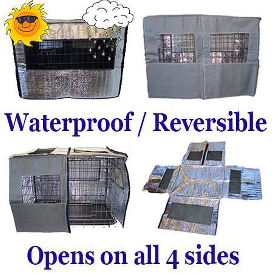 DOGHEALTH REFLECTIVE COVERS 2 DOOR POWDER COATED FOLD FLAT CAGE