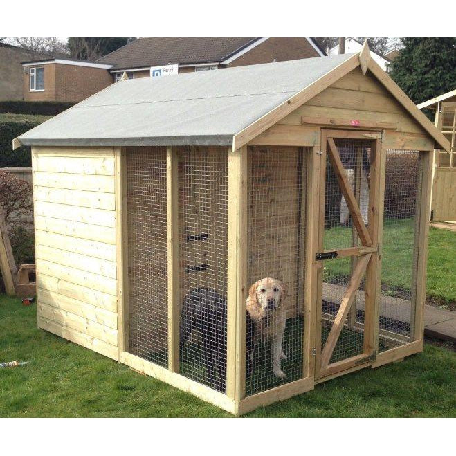 Kirkstall Country Chalet Dog Kennel with Front Run