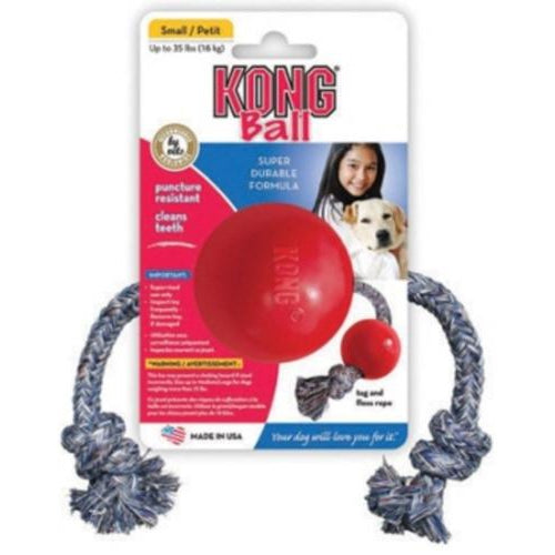 Kong Small Dog Ball with Rope - KGKB21
