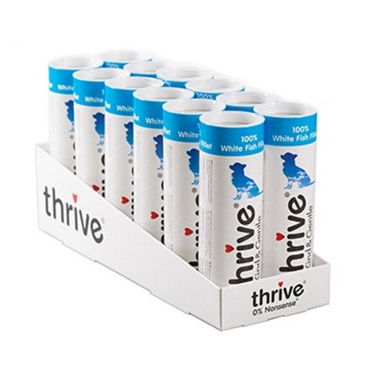 Thrive Kind & Gentle White Fish Treats for Dogs - 12 x 25g Tubes
